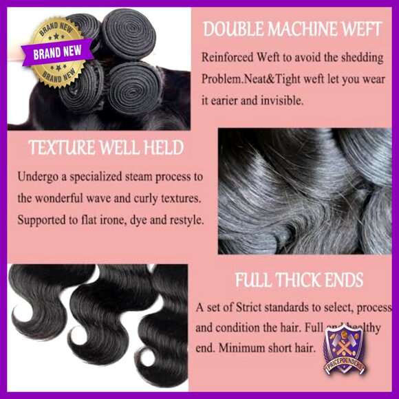 4 Bundles 12A Brazilian Virgin Hair Extensions 20-26 Inch Body Wave main image 5